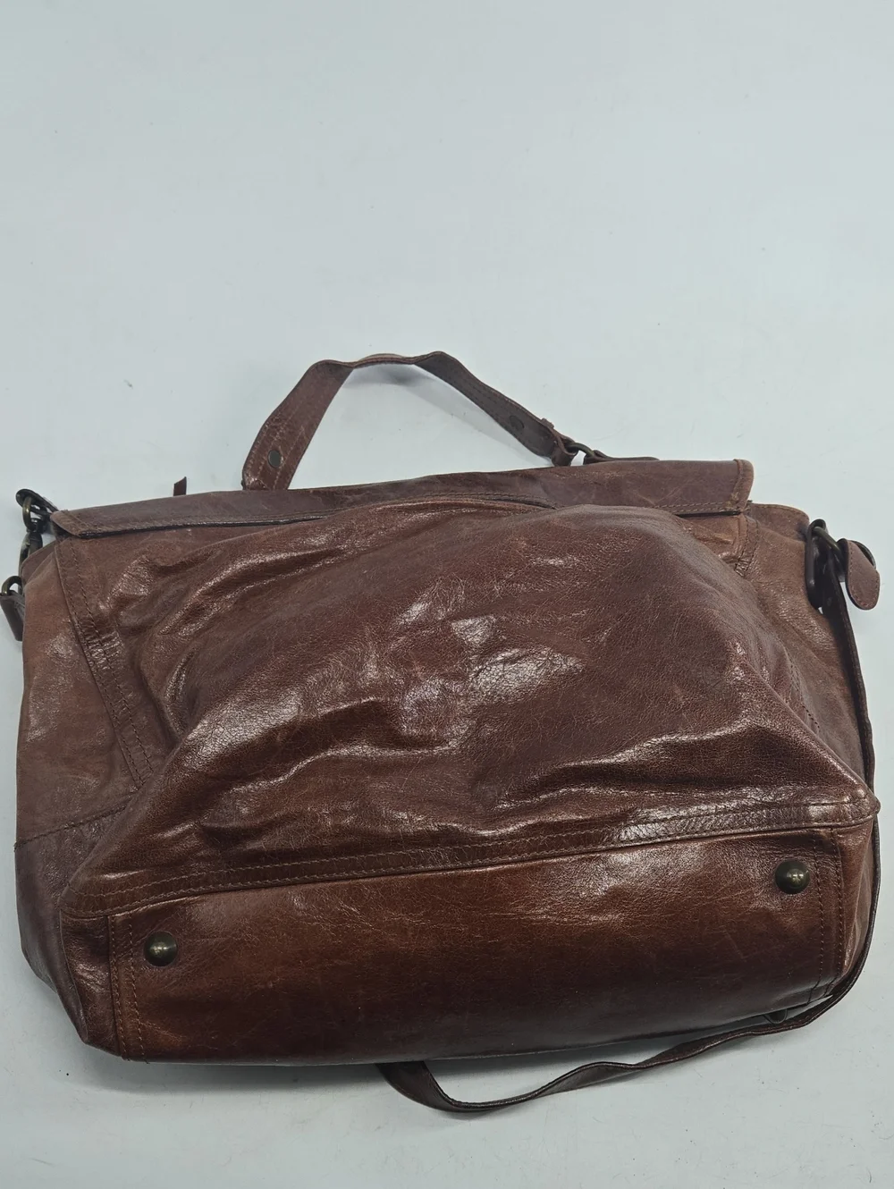 Maurizio Taiuti Brown Leather Satchel Made In Italy
